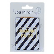 Miroir de poche message Maman en Or