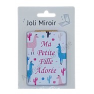 Miroir de poche message Ma Petite Fille adorée