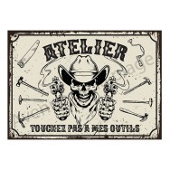 Plaque carton vintage Atelier