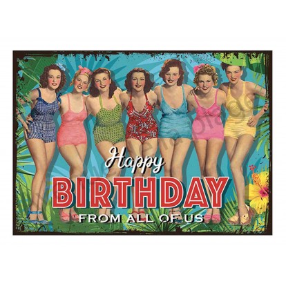 Plaque Carton Vintage Pin Up Happy Birthday Deco Anniversaire Plaque Carton Vintage Pin Up Happy Birthday Deco Anniversaire