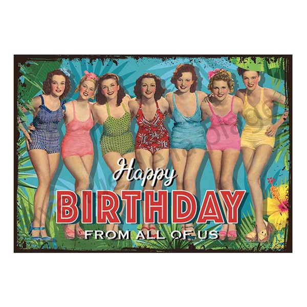 Plaque Carton Vintage Pin Up Happy Birthday Deco Anniversaire Plaque Carton Vintage Pin Up Happy Birthday Deco Anniversaire