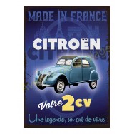 Plaque carton vintage Citroën 2 CV une légende