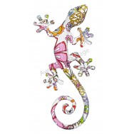 Lézard mural fleuri 21 cm