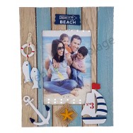 Cadre photo Beach bois et turquoise