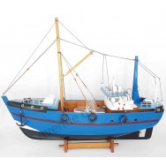 Maquette décorative chalutier bleu 46 cm