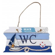 Plaque de porte WC voilier Beach