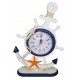 Horloge en bois ancre et roue avec étoile de mer - Déco bord de mer.