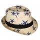 Chapeau adulte Borsalino beige palmiers