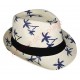 Chapeau adulte Borsalino blanc palmiers