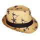 Chapeau adulte Borsalino marron et palmiers