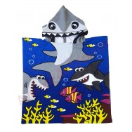 Poncho de bain Requin blanc en microfibre