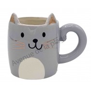 Mug chat gris Kawaii