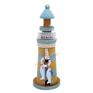 Phare décoratif en bois 21 cm Beach