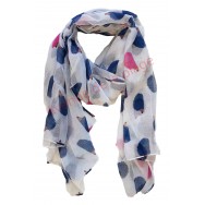 Foulard hérissons bleus et roses