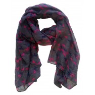 Foulard chevaux bleus et roses