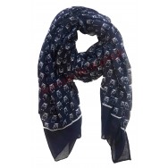 Foulard petits hiboux noir