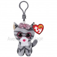 Peluche Ty Beanie Boo's porte clé Kiki le chat gris