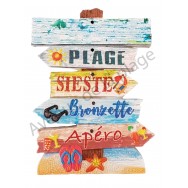 Magnet pancarte Plage Sieste Bronzette Apéro
