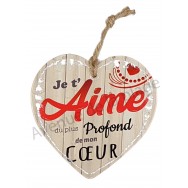 Coeur message Je t'Aime en céramique