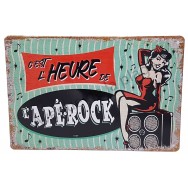 Plaque vintage C'est l'heure de l'apérock