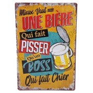 Plaque vintage Mieux vaut une bière