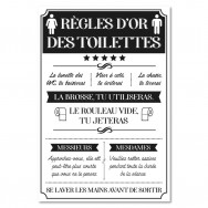 Toile humoristique Règles d'or des Toilettes