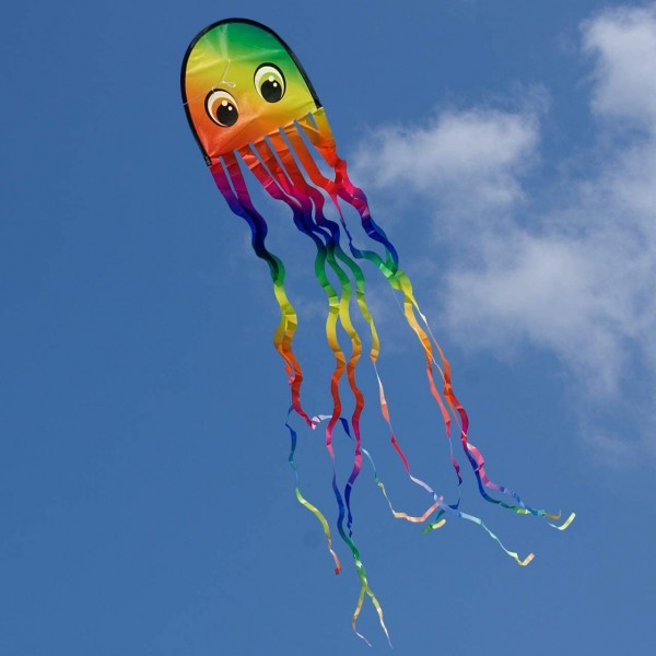 Cerfvolant pour enfant pieuvre multicolore, cerfs volants pas cher