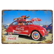 Plaque vintage VW Coccinelle Coca-Cola