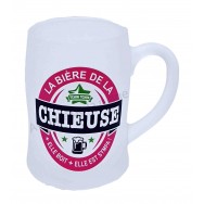 Chope à bière humoristique La bière de la Chieuse