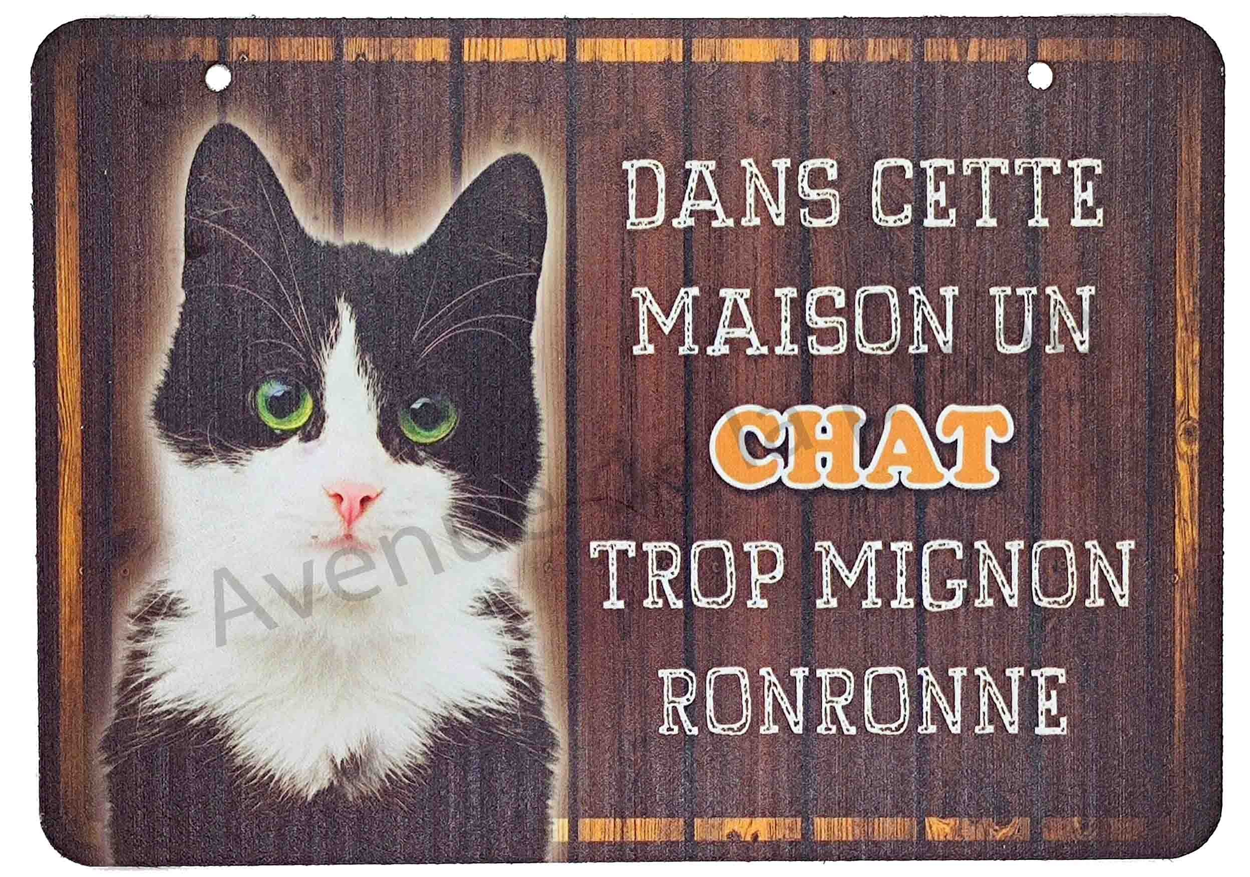 Pancarte Dans Cette Maison Un Chat Trop Mignon Ronronne Plaque Chat