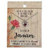 Pendentif pierre de naissance Janvier