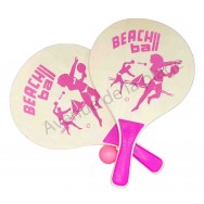 Raquettes de plage roses en bois