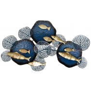 Poissons dorés dans les algues bleues à accrocher 122 cm