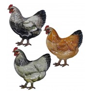 Poule en métal à accrocher