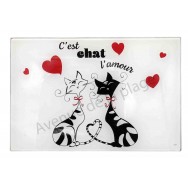 Planche à découper C'est Chat l'Amour
