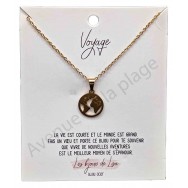 Collier souhait Voyage mappemonde