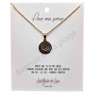 Collier message Pour ma Soeur spirale