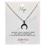 Pendentif message Magie croissant de lune