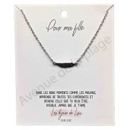 Pendentif message Pour ma Fille plume