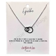 Pendentif message Équilibre 2 cercles