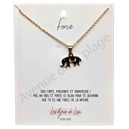 Pendentif message Force éléphant