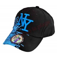 Casquette NY bicolore noire et peinture turquoise