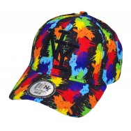 Casquette NY noire Tâches de peinture Pop Art