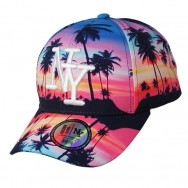 Casquette NY enfant palmiers coucher de soleil
