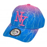 Casquette enfant NY Éclairs bicolore rose/bleue