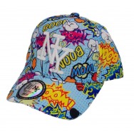 Casquette enfant NY Bande dessinée Bombe BOOM bleue