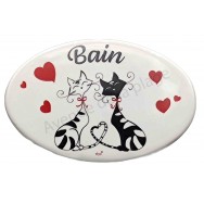 Plaque de porte C'est Chat l'Amour Bain