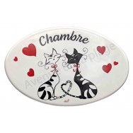 Plaque de porte C'est Chat l'Amour Chambre