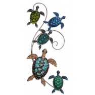 Décoration murale tortues de mer en métal 70 cm