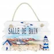 Plaque de porte paysage marin Salle de bain